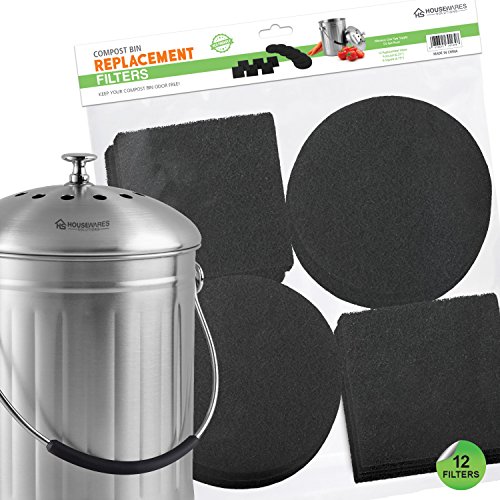 12 piezas filtros de carbón activado para compost filtros de repuesto