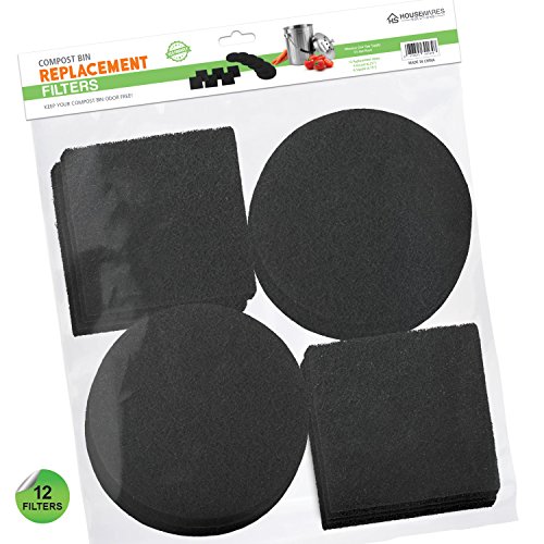 12 piezas filtros de carbón activado para compost filtros de repuesto