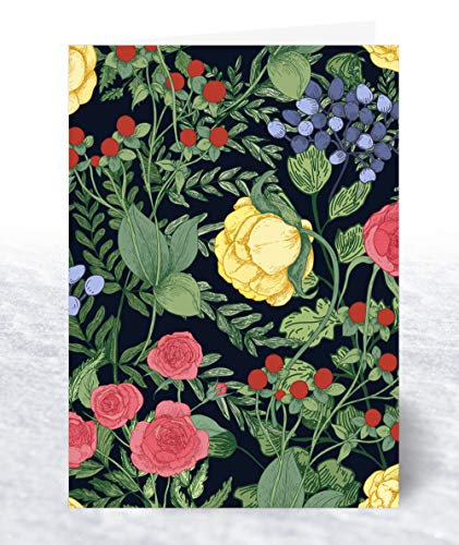 12 tarjetas de notas en blanco vintage floral de Olivia Samuel. Tarjetas plegables A6 Premium con sobres.