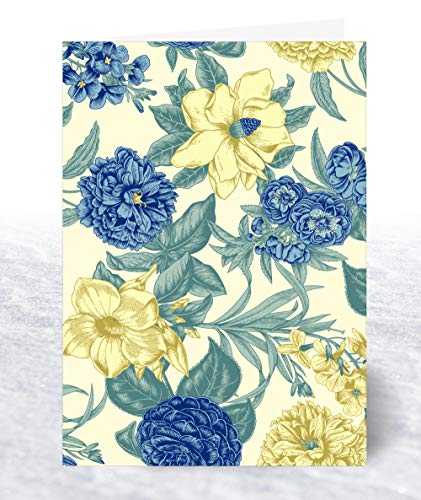 12 tarjetas de notas en blanco vintage floral de Olivia Samuel. Tarjetas plegables A6 Premium con sobres.
