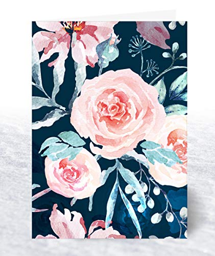 12 tarjetas de notas en blanco vintage floral de Olivia Samuel. Tarjetas plegables A6 Premium con sobres.