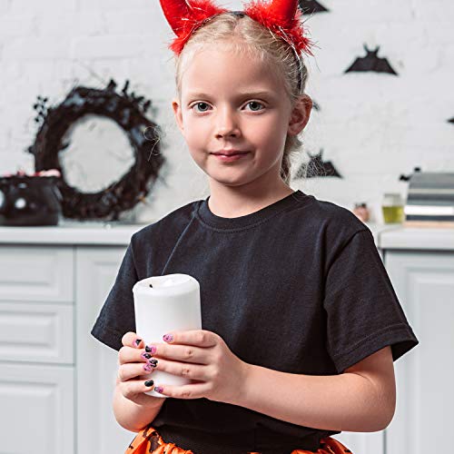 120 Uñas Postizas de Chicas Puntas de Uñas Artificiales de Presión Uñas Postizas Cortas de Cubierta Completo con Patrón de Gradiente Gato Pastel Arcoiris para Uñas Niñas, 5 Cajas (Tema de Halloween)