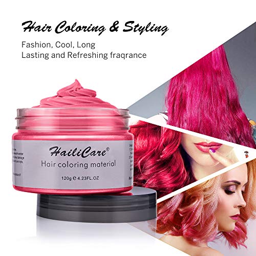 120g Cera para el cabello, Crema Para Colorante Pelo Temporal Duradera, Lavable Tinte Temporal Capilares, Color del Cabello Crema Para Colorante Pelo para Fiesta, Cosplay, Carnaval, Navidad - Rojo