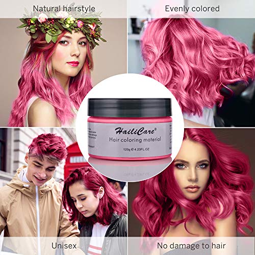 120g Cera para el cabello, Crema Para Colorante Pelo Temporal Duradera, Lavable Tinte Temporal Capilares, Color del Cabello Crema Para Colorante Pelo para Fiesta, Cosplay, Carnaval, Navidad - Rojo