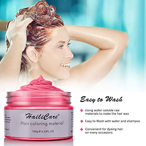 120g Cera para el cabello, Crema Para Colorante Pelo Temporal Duradera, Lavable Tinte Temporal Capilares, Color del Cabello Crema Para Colorante Pelo para Fiesta, Cosplay, Carnaval, Navidad - Rojo