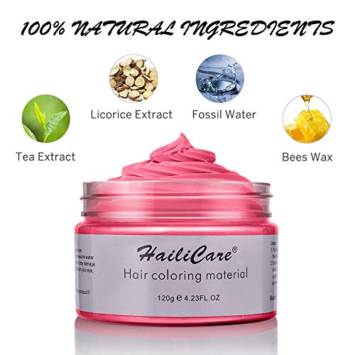 120g Cera para el cabello, Crema Para Colorante Pelo Temporal Duradera, Lavable Tinte Temporal Capilares, Color del Cabello Crema Para Colorante Pelo para Fiesta, Cosplay, Carnaval, Navidad - Rojo
