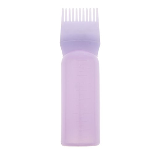 120ml Botella de Tinte de Pelo con Cepillo de Dispensador Profesional Aplicador de Tinte de Cabello - Púrpura