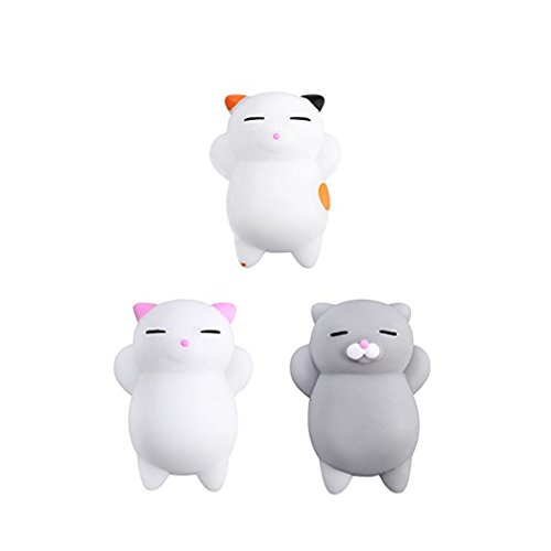 12Pcs Mini Kawaii suave Cat pollo cierre elástico Squishy juguete con caja mochi Squeeze Toy Stress Reliever+1 collar