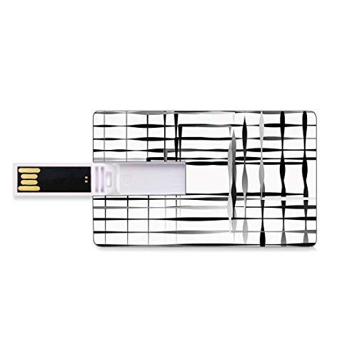 16 GB Unidades flash USB flash Arte Moderno Forma de tarjeta de crédito bancaria Clave comercial U Disco de almacenamiento Memory Stick Imagen minimalista con espacios simplistas y rejillas asimétrica