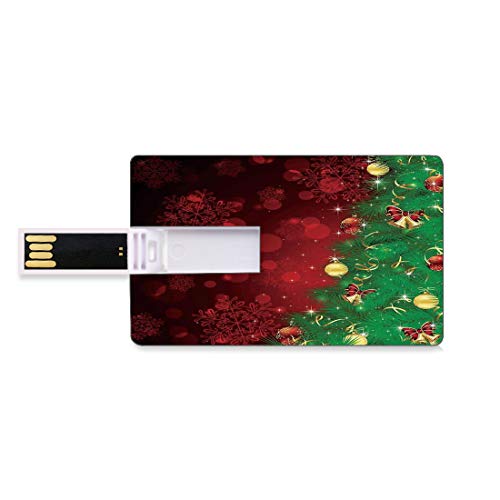 16 GB Unidades flash USB flash Navidad Forma de tarjeta de crédito bancaria Clave comercial U Disco de almacenamiento Memory Stick Trippy Xmas Tree Telón de fondo Rituales tradicionales con temas Jing