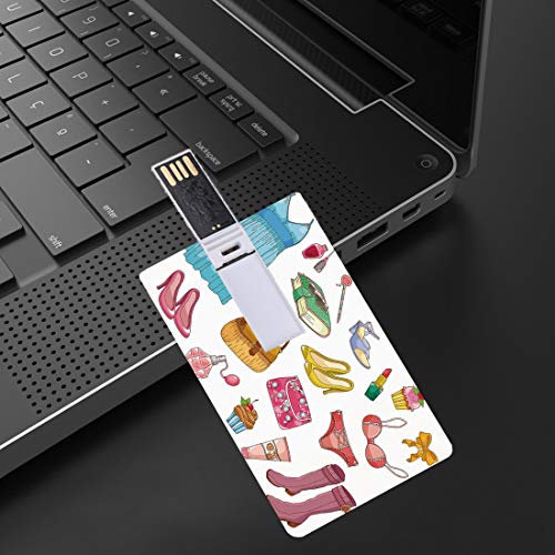16 GB Unidades flash USB flash Tacones y Vestidos Forma de tarjeta de crédito bancaria Clave comercial U Disco de almacenamiento Memory Stick Artículos de moda para niñas Estilo de dibujos animados Co