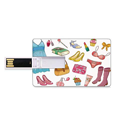 16 GB Unidades flash USB flash Tacones y Vestidos Forma de tarjeta de crédito bancaria Clave comercial U Disco de almacenamiento Memory Stick Artículos de moda para niñas Estilo de dibujos animados Co