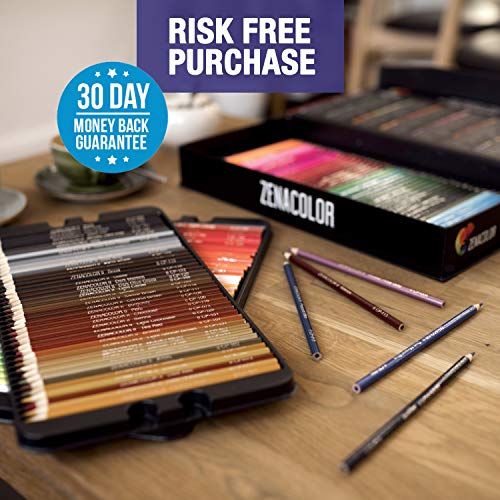 160 Lapices de Colores (Numerados) Zenacolor - Almacenamiento Fácil - Estuche Lapices dibujo profesional para Adultos y Niños - Ideal para Colorear, Mandalas Colorear Adultos, Material Escolar