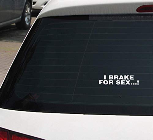 17Cmx4Cm Divertido ¡Freno para el sexo .! Etiqueta engomada del coche Gráficos frescos Etiqueta del abrigo del coche para la etiqueta engomada de la ventana del ordenador portátil del coche