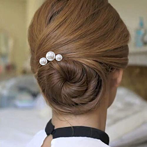 18 piezas de perlas de tamaño mixto, pinzas de pelo tipo U, elegantes horquillas para el pelo, para boda, compromiso, fiesta, novia, tocado de pelo, adornos y perlas.