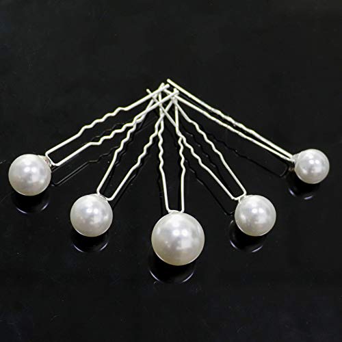 18 piezas de perlas de tamaño mixto, pinzas de pelo tipo U, elegantes horquillas para el pelo, para boda, compromiso, fiesta, novia, tocado de pelo, adornos y perlas.