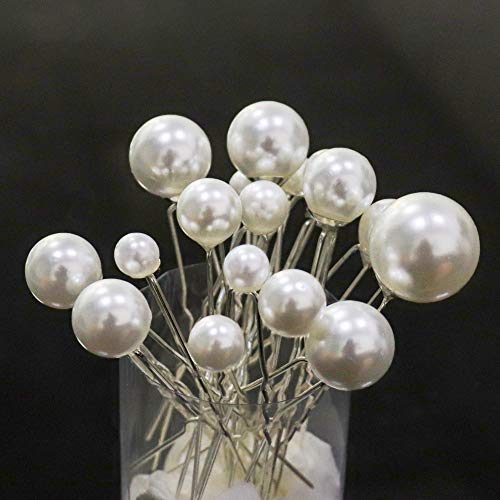 18 piezas de perlas de tamaño mixto, pinzas de pelo tipo U, elegantes horquillas para el pelo, para boda, compromiso, fiesta, novia, tocado de pelo, adornos y perlas.