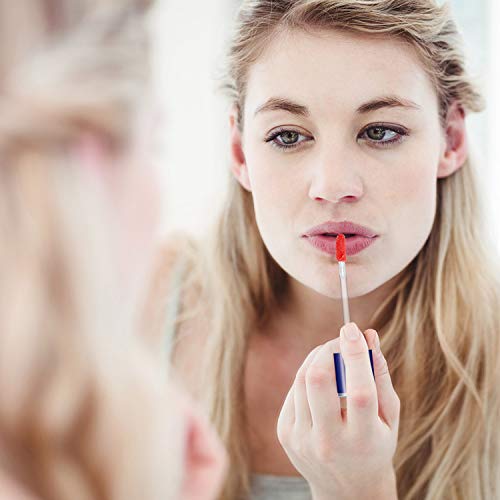 18 Piezas Tubos de Brillo de Labios de 8 ml Muestra de Lápiz Labial de Plástico Vacía Envase de Botella de Bálsamo Labial Recargable y 2 Embudo para Mujer Niña Cosmético, Líquido (Azul Oscuro)
