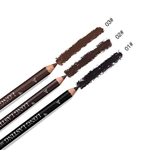 1pc Lápices De Cejas Impermeables Microblading Pluma De La Ceja Cejas Naturales Larga Duración Del Maquillaje Smudgeproof Ojos Pro Delineador De Ojos Pluma De La Ceja Definido (01 Negro)