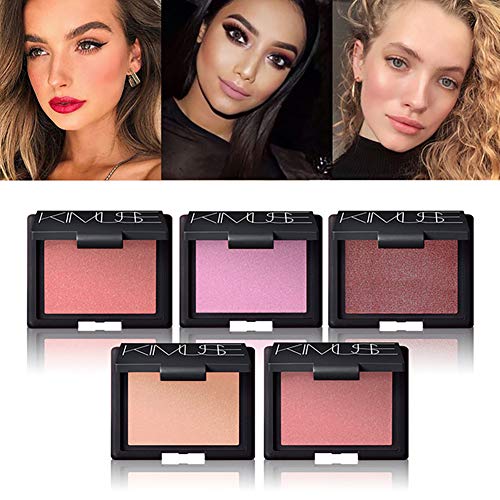 1PC suave mate Powder Blush Palette uno de los matices Minimalismo maquillaje Blush cosméticos faciales portátiles para las mujeres de las muchachas (Orgasm)