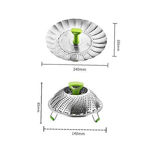 1pc Vapor del Acero Inoxidable Cesta con Silicio Manija Cookeo Accesorios para Olla De Presión Compatible con La Mayoría De Ollas De Presión Ideal para Cocinar Al Vapor Verduras 21.5cm Diámetro