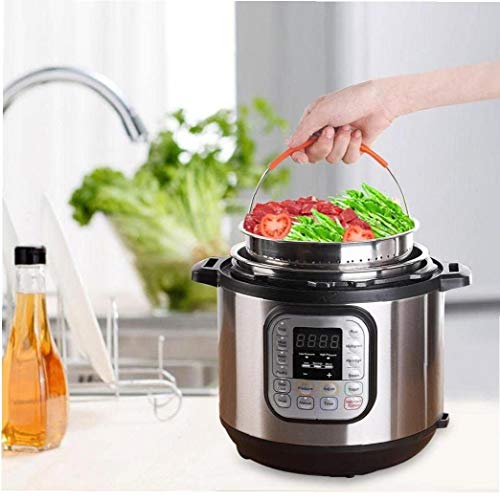 1pc Vapor del Acero Inoxidable Cesta con Silicio Manija Cookeo Accesorios para Olla De Presión Compatible con La Mayoría De Ollas De Presión Ideal para Cocinar Al Vapor Verduras 21.5cm Diámetro