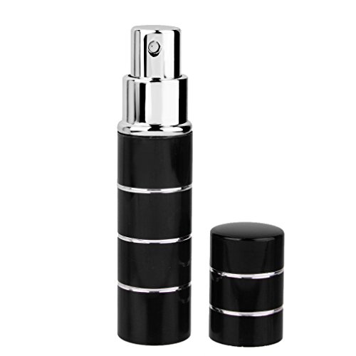 1x Botella De Perfume Caso Recorrido Del Atomizador Recargable Portátil De Pulverización Con Bomba Negro