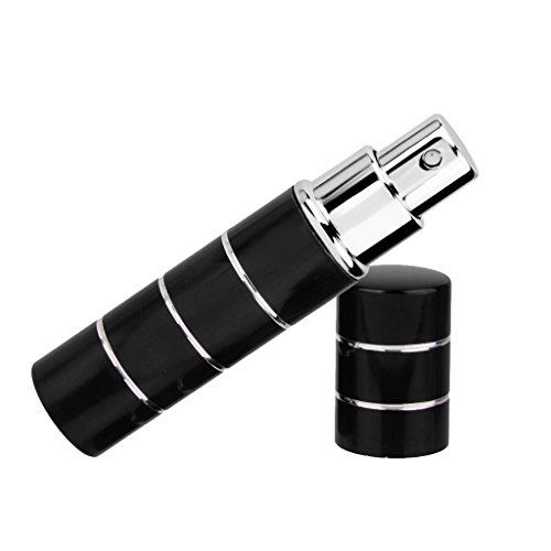 1x Botella De Perfume Caso Recorrido Del Atomizador Recargable Portátil De Pulverización Con Bomba Negro