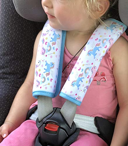 1x HECKBO cinturón de coche unicornio protector de la niña hombreras cinturón protector de hombros cojín de hombro asientos de coche almohadillas de cinturón para niños y adultos