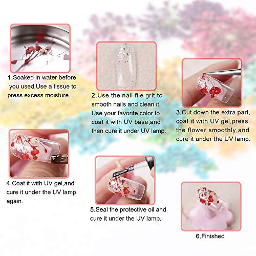 2 Boxes Real Natural Dried Flowers for Nail Art, Mwoot 22 Colors Dry Flowers with green Leaves Nail Art Supplies 3D Applique Nail Decoration Sticker for Tips Manicure Décor