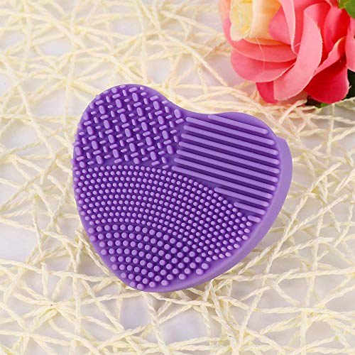 2 Piezas Estera de Limpieza de Cepillo Cosmético de Silicona,Limpiador de Pinceles de Maquillaje,con Esponja de Eliminación de Color, Huevos de Cepillo de Esponja de Limpieza Rápida Secos y Húmedos