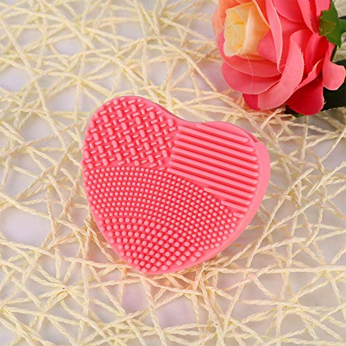 2 Piezas Estera de Limpieza de Cepillo Cosmético de Silicona,Limpiador de Pinceles de Maquillaje,con Esponja de Eliminación de Color, Huevos de Cepillo de Esponja de Limpieza Rápida Secos y Húmedos