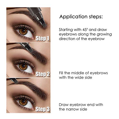 2 Piezas, Lápiz de Cejas 3D, Cejas Microblading Impermeables con Micro Tenedor, Fácil de Crear, Lápiz de Cejas Tridimensional Natural Rubio