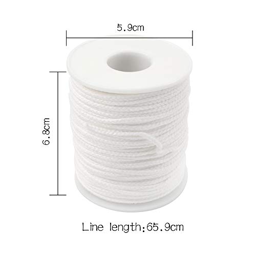 2 rollos 61m Velas Mechas de Velas Naturales, Mecha de Algodón Mechas Antorchas, Mechas Enceradas de Velas para la Fabricación de Velas, Vela DIY (0.24mm,blanco)