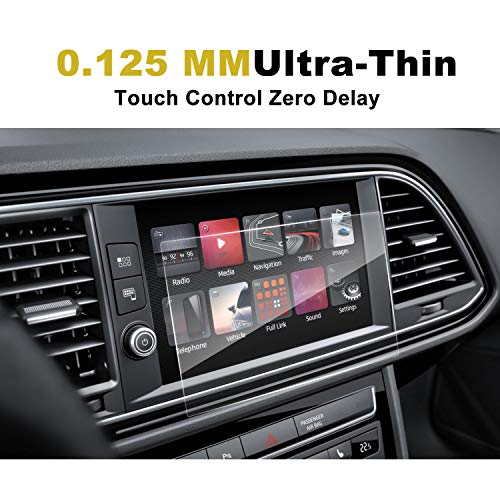[2 unidades] SEAT Leon Cupra 5F ST 8 pulgadas Navigation Protector – LFOTPP transparente PET plástico pantalla