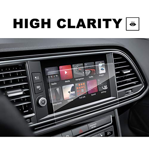 [2 unidades] SEAT Leon Cupra 5F ST 8 pulgadas Navigation Protector – LFOTPP transparente PET plástico pantalla