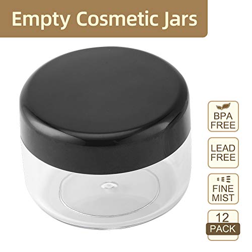 20 Piezas 15ml Cosméticos Contenedores de Plástico Transparente Vacío con Tapas | Tarros de Viaje de Clara - para Crema / Maquillaje / Sombra de Ojos / Uñas(con 6 Espátulas)