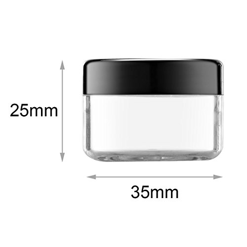 20 Piezas 15ml Cosméticos Contenedores de Plástico Transparente Vacío con Tapas | Tarros de Viaje de Clara - para Crema / Maquillaje / Sombra de Ojos / Uñas(con 6 Espátulas)