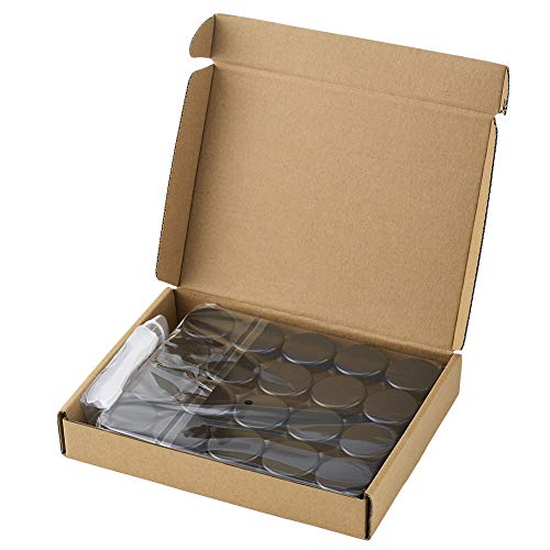 20 Piezas 15ml Cosméticos Contenedores de Plástico Transparente Vacío con Tapas | Tarros de Viaje de Clara - para Crema / Maquillaje / Sombra de Ojos / Uñas(con 6 Espátulas)