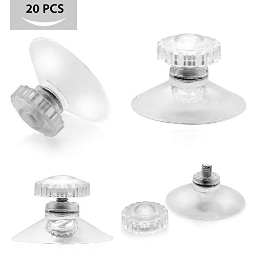 20 Piezas Ventosas Transparentes de Plástico PVC sin Ganchos, 45 mm, para Hogar y Oficina