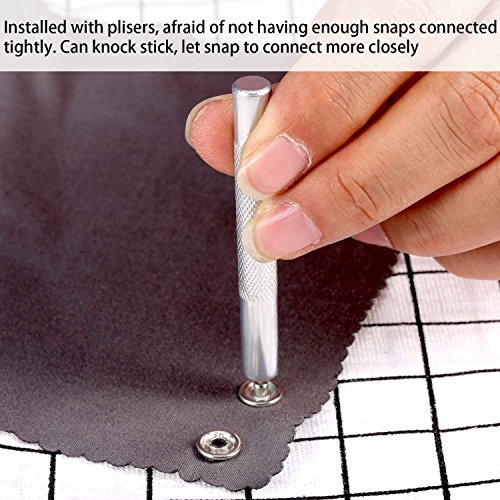 200 Juegos de Corchetes de Presión Hueco Sólido Alicates Herramientas de Manualidades Broches de Presión Botones de Metal para Costura Manualidades 9,5 mm, 10 Colores