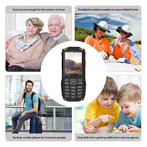 2019 Telefono Movil para Mayores, Blackview BV1000 de Batería 3000mAh, 32MB RAM, 32MB ROM, Cámara 0.3MP-Smartphone Dual SIM 2.4'' FM Radio/SOS/Linterna LED/Bluetooth/MP4/MP3-Amarillo (EU)