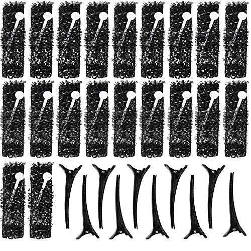 20Pcs Rodillos de malla de alambre Set Hair Styling Brush Roller Peluquería Wave Curlers, 20Pcs de alfileres de plástico, 10 Pcs Pinzas de pelo de dientes de pato