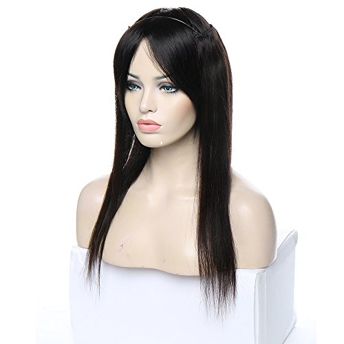 22"(55cm) Extensiones de Hilo Invisible Pelo Natural Sin Clip -#1B Negro Natural- 100% Remy Cabello Humano Liso Una Pieza (75g)