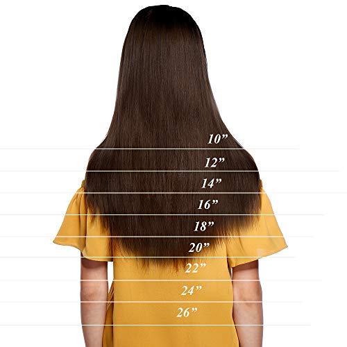 22"(55cm) Extensiones de Hilo Invisible Pelo Natural Sin Clip -#1B Negro Natural- 100% Remy Cabello Humano Liso Una Pieza (75g)