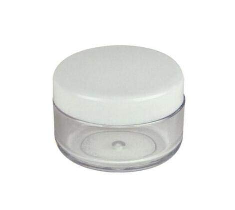 24 botes de plástico blanco de 15 ml con tapón de rosca y base transparente vacía de plástico para cosméticos, maquillaje, crema, sombra de ojos, uñas, polvos, joyería
