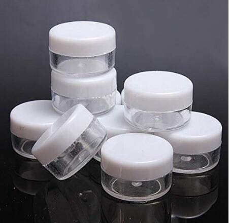 24 botes de plástico blanco de 15 ml con tapón de rosca y base transparente vacía de plástico para cosméticos, maquillaje, crema, sombra de ojos, uñas, polvos, joyería