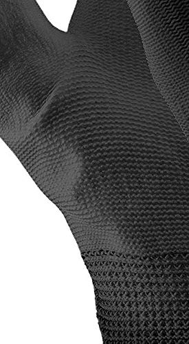 24 pares de guantes de trabajo de nailon negro con revestimiento de poliuretano, para jardinería, constructores, mecánicos (XL-10)