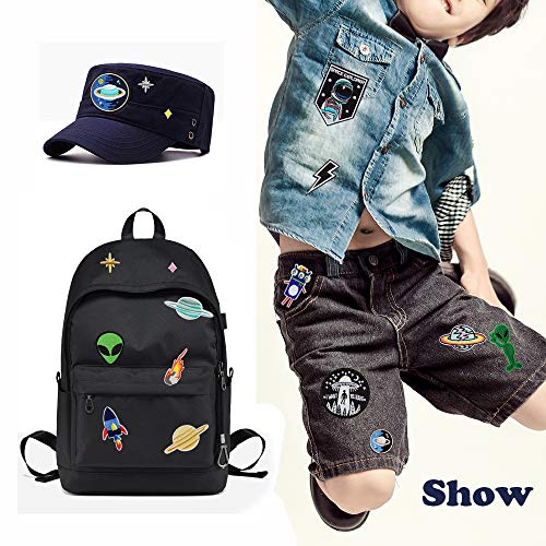 24 piezas de apliques de robot y alien para ropa, parches bordados para planchar o coser