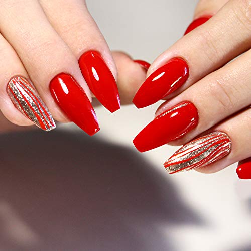 240 Uñas Largas de Bailarina Uñas Falsas de Acrílico Transparente Uñas Artificiales Uñas Postizas de Cubierta Completa con Caja para DIY Accesorios de Salones de Uñas, 10 Tamaños (Transparente)